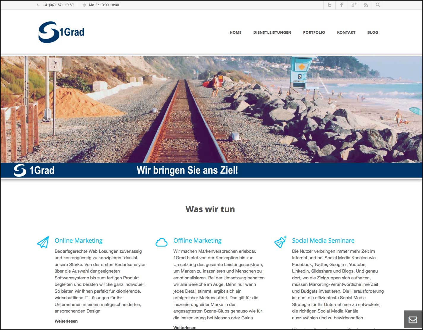 Redesign 1Grad Webseite (neue Version)